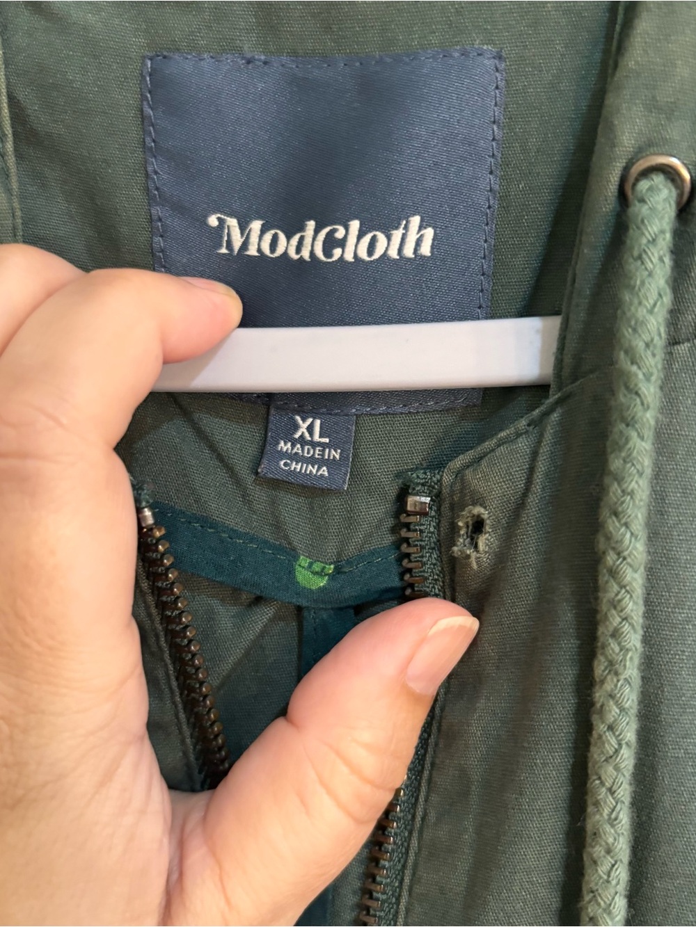 Modcloth womens hooded utility anorak jacket olive green XL - Picture 4 of 8